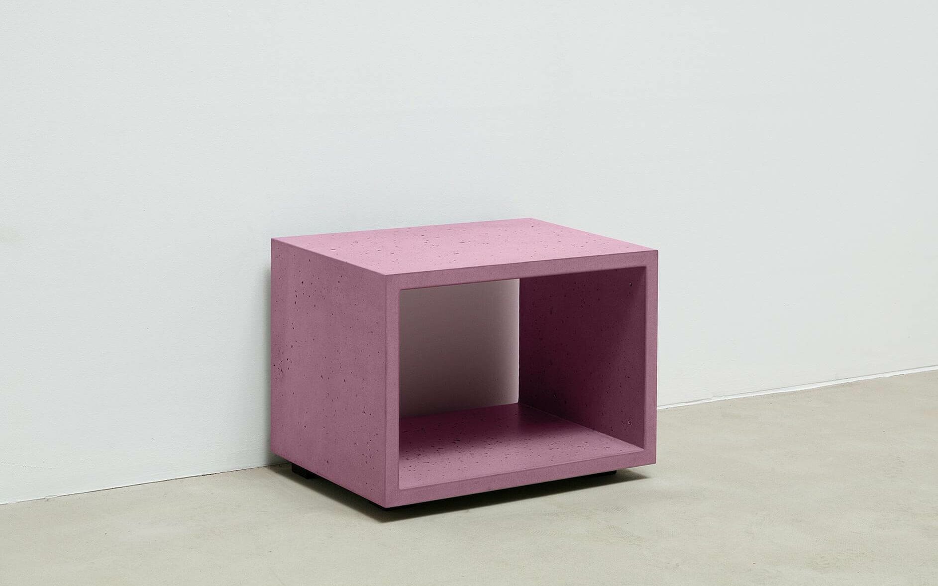 Beton Lowboard, rosa, 60 cm, seitlich
