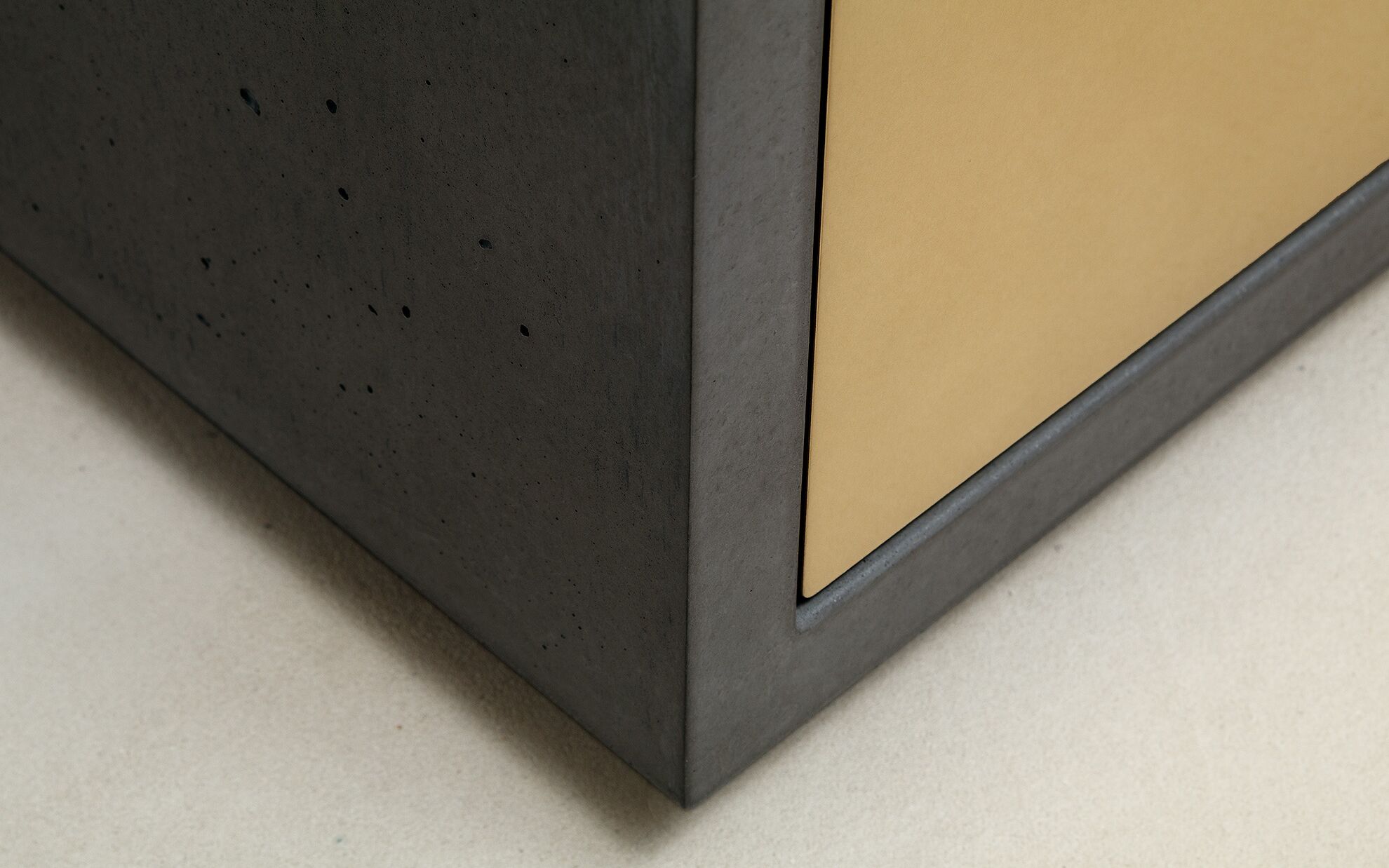 Detail Beton Lowboard 120 cm anthrazit mit Schublade 