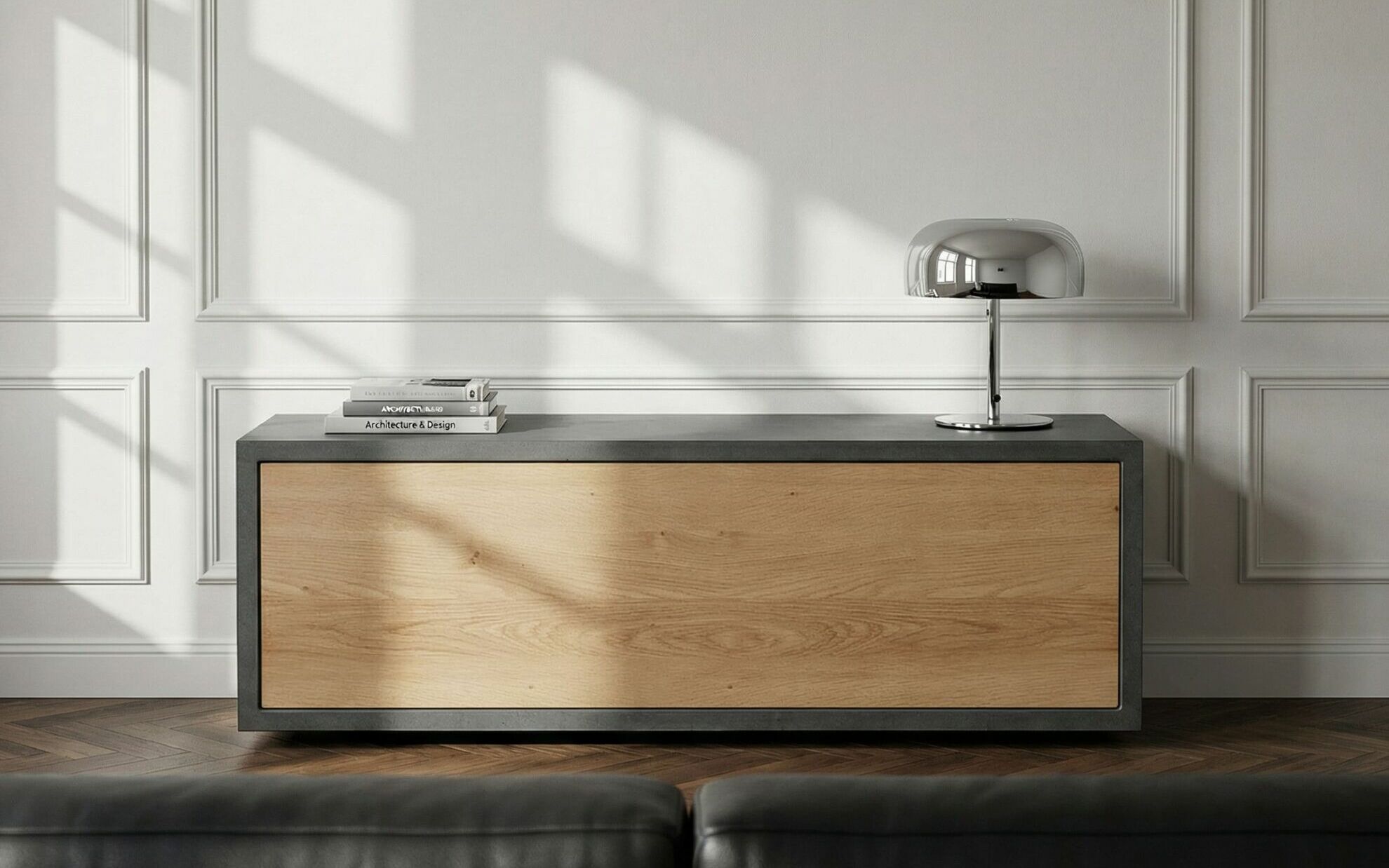 Beton Lowboard EIche 120 cm