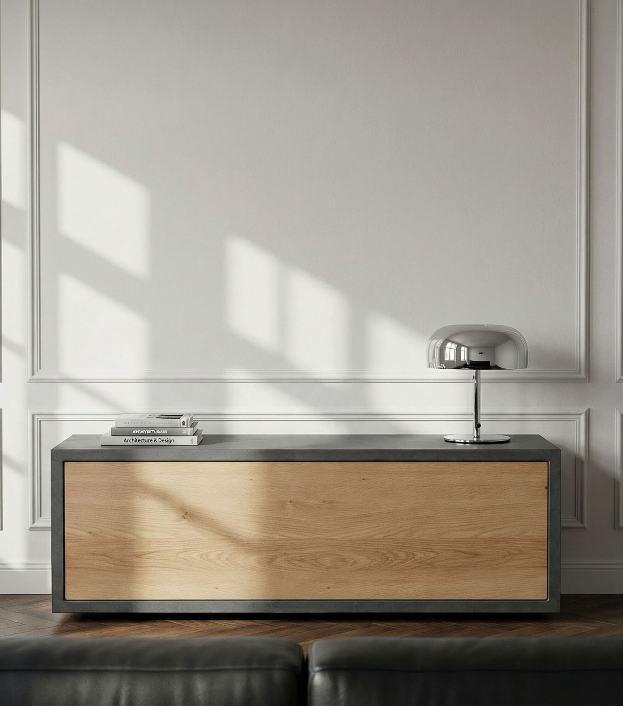 Beton Lowboard mit Eichenfront