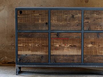 Beton-Sideboard mit 6 Schubläden