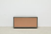 Beton-Lowboard, grau, Kupfer-Front, 90 cm
