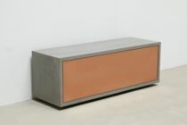 Beton-Lowboard, grau, Kupfer-Front, 120 cm, seitlich