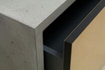Beton Lowboard mit Messing-Front 40 cm offen