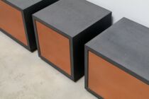 Betonmöbel Lowboard mit Kupfer-Front, Schubkasten, Serie Detail