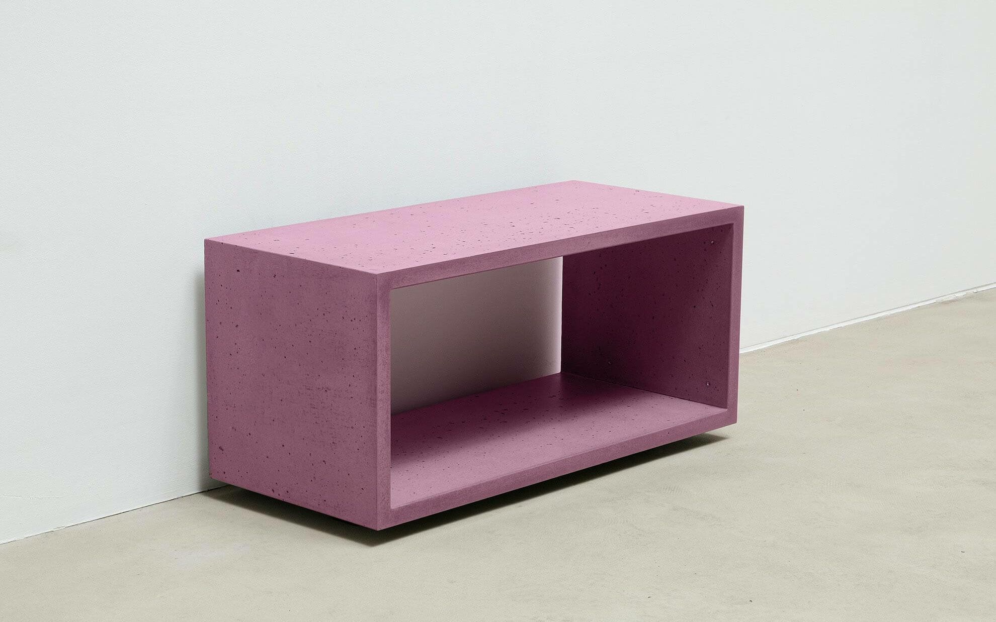 Beton Lowboard, rosa, 90 cm, seitlich