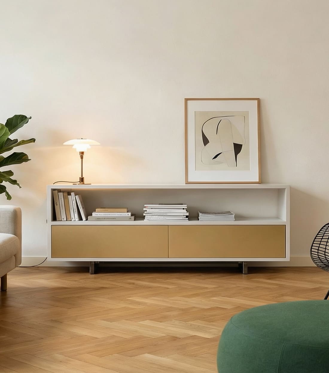 Beton-Sideboard weiss